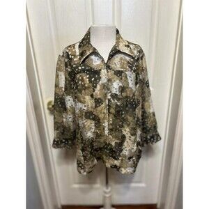 Ruby Rd Favorites Brown and White Jacket - size 16W